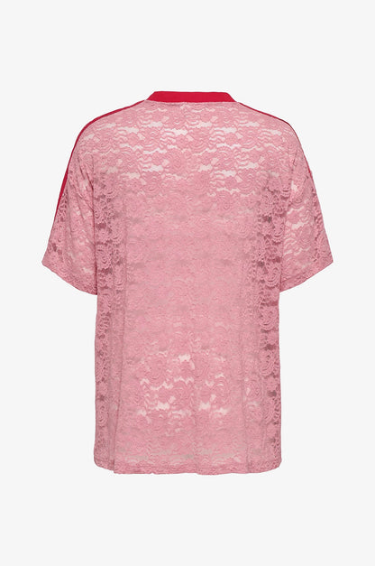 ONLY CARMAKOMA CARKIA S/S O-NECK LACE TEE JRS