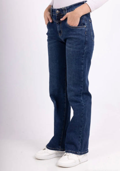 Karostar denim jeans MEDIUM BLUE WASH straight fit | K2663