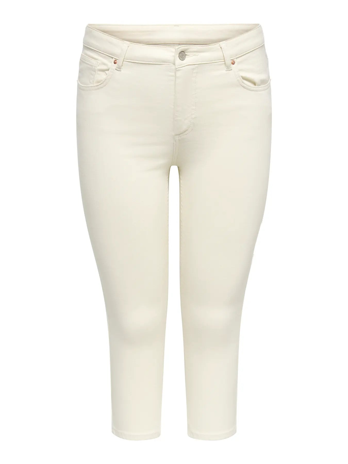 ONLY Carmakoma CARWILLY REG WAIST DNM CAPRI NOOS | Ecru