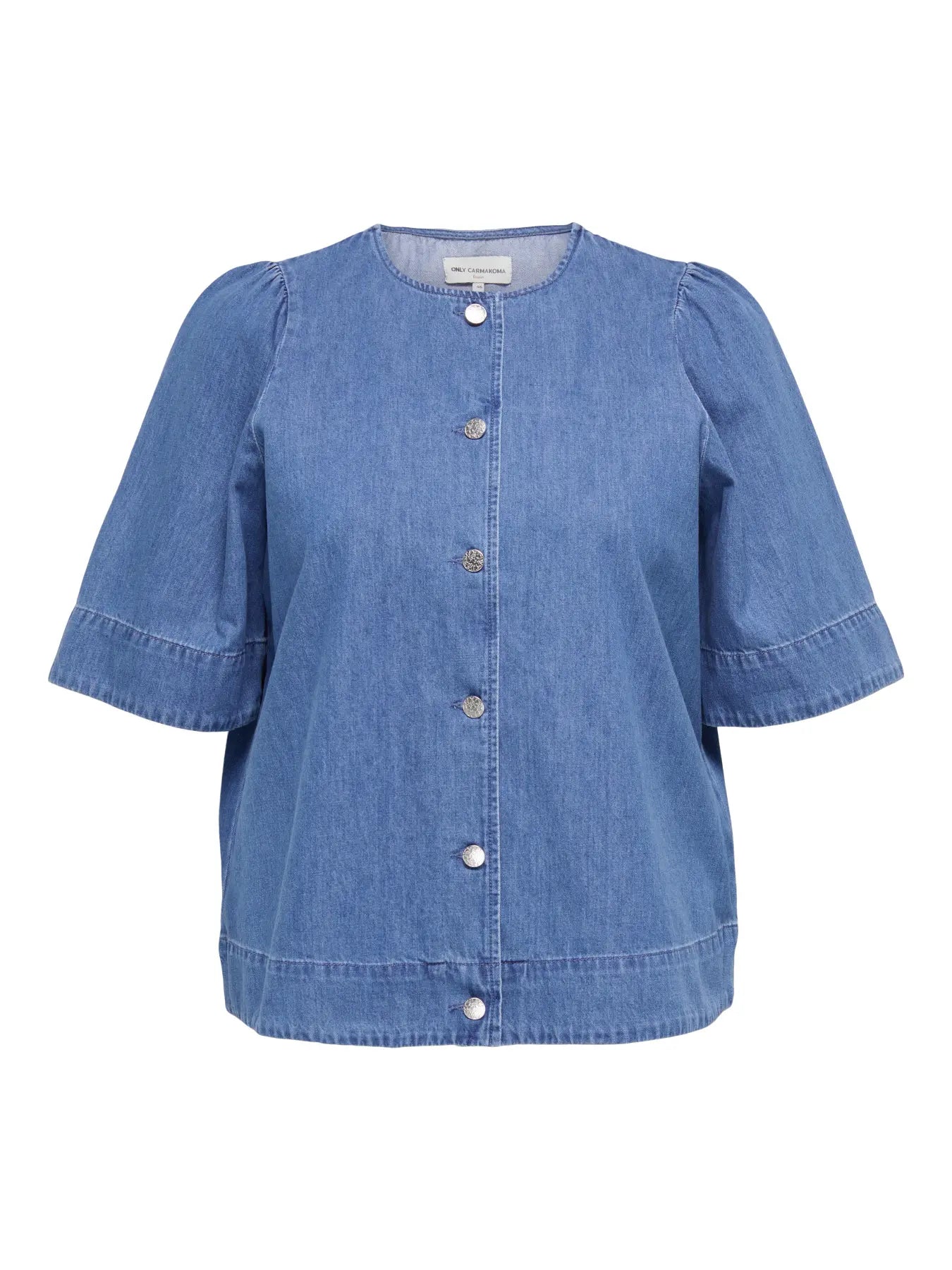 ONLY Carmakoma CARASTRA SS DNM SHIRT QYT | Medium Blue Denim