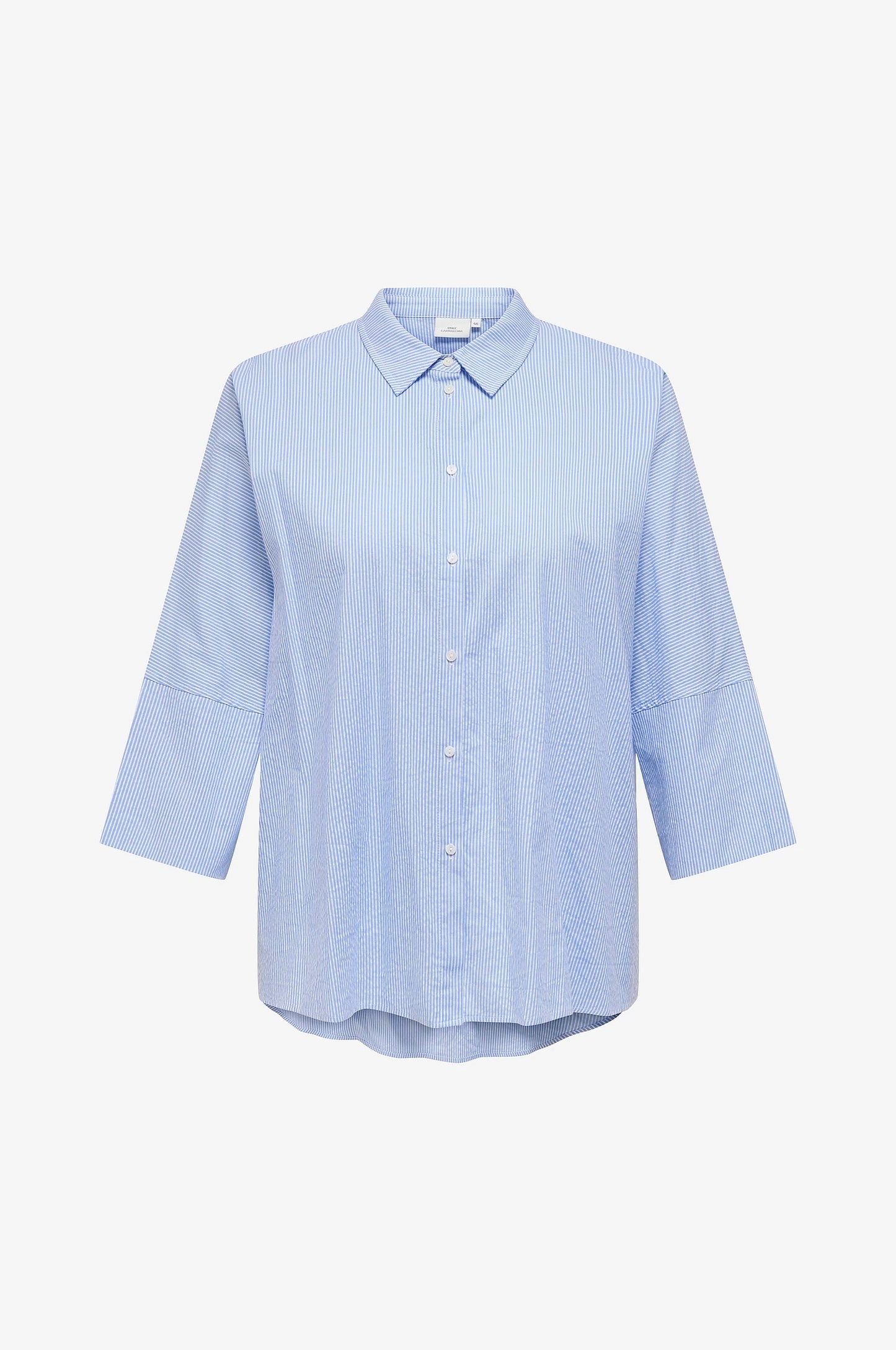 stribet blå skjorte ONLY Carmakoma CARAUGUSTA Shirt Cloud Dancer BLUE STRIPES