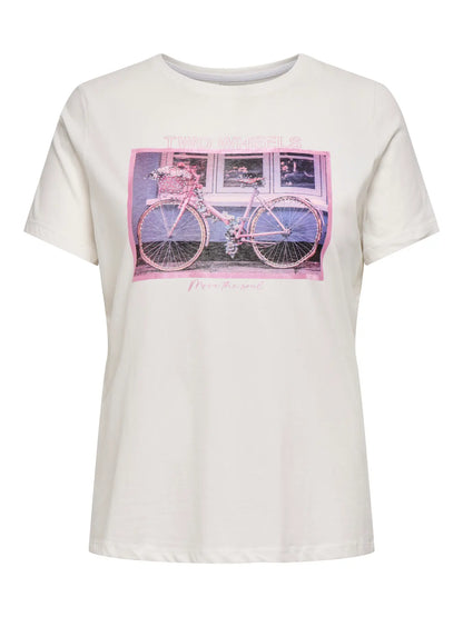 ONLY CARCRUZ SS O-NECK REG TEE JRS - Cloud Dancer Bicycle