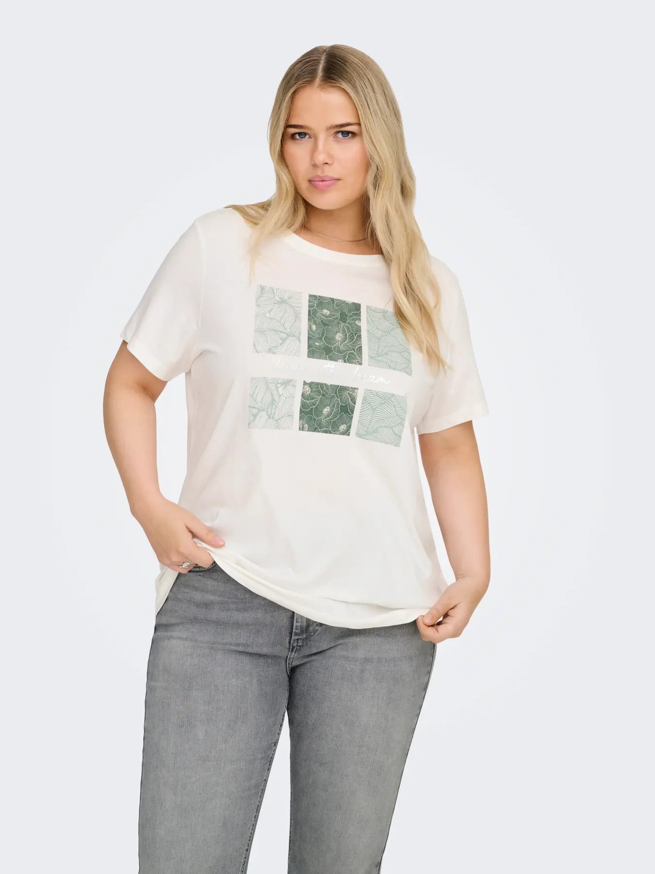 ONLY CARCRUZ SS O-NECK REG TEE JRS - Cloud Dancer Living The Dream