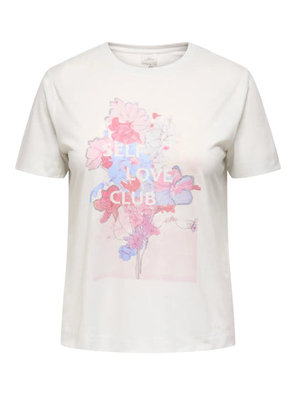 ONLY CARNIKO S/S O-NECK REG TEE JRS - Cloud Dancer Flower