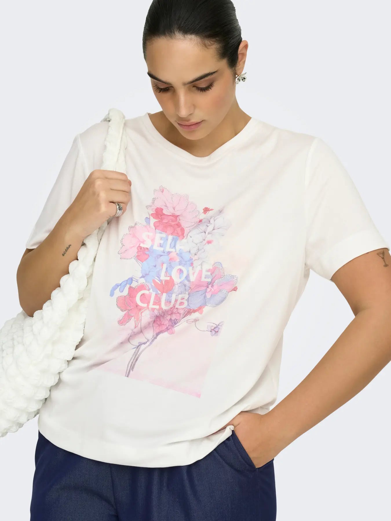 ONLY CARNIKO S/S O-NECK REG TEE JRS - Cloud Dancer Flower