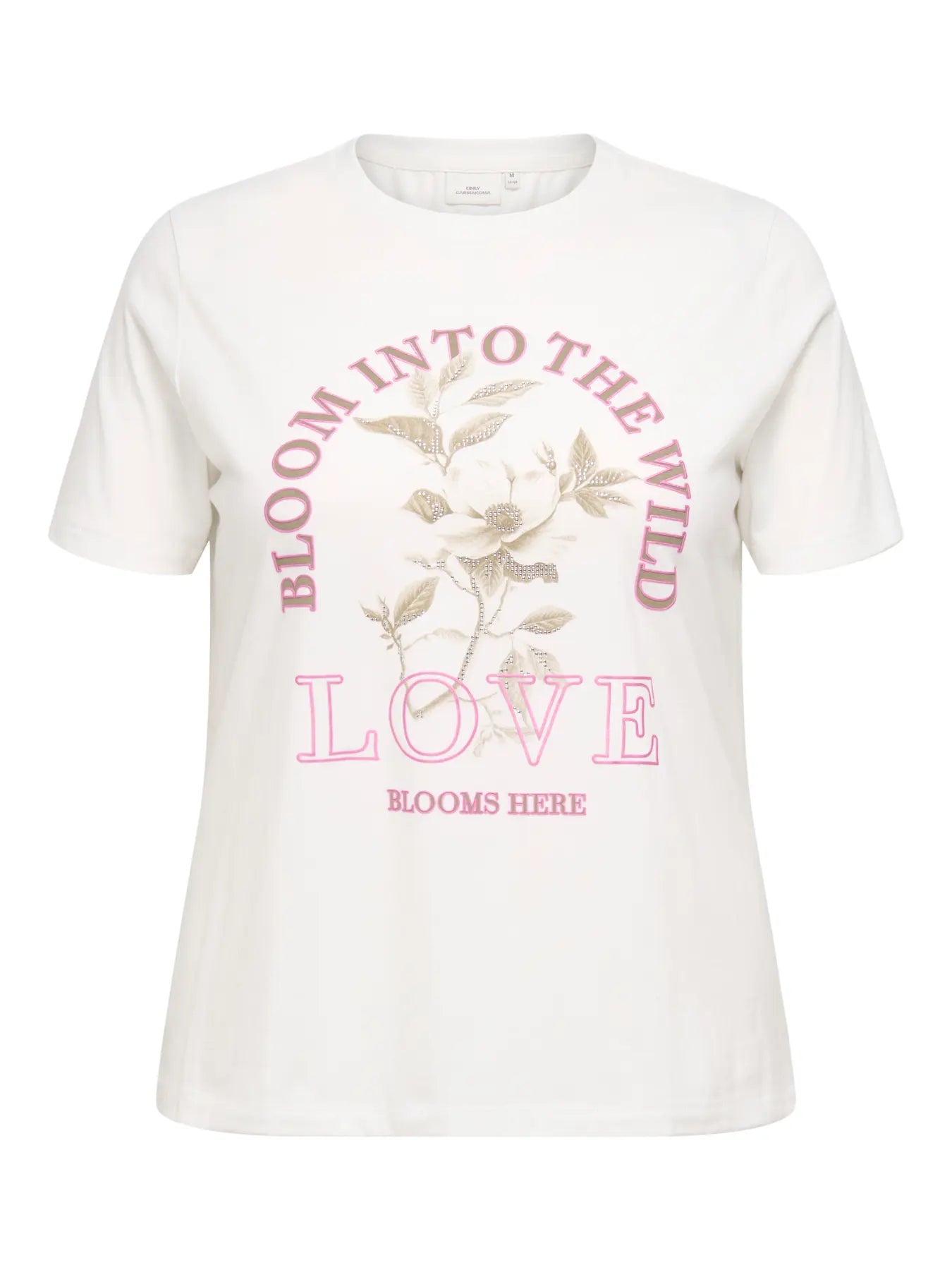 ONLY Carmakoma CARPAYTON SS O-NECK JEANS TEE JRS | Cloud Dancer Bloom into the wild