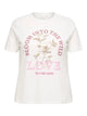 ONLY Carmakoma CARPAYTON SS O-NECK JEANS TEE JRS | Cloud Dancer Bloom into the wild