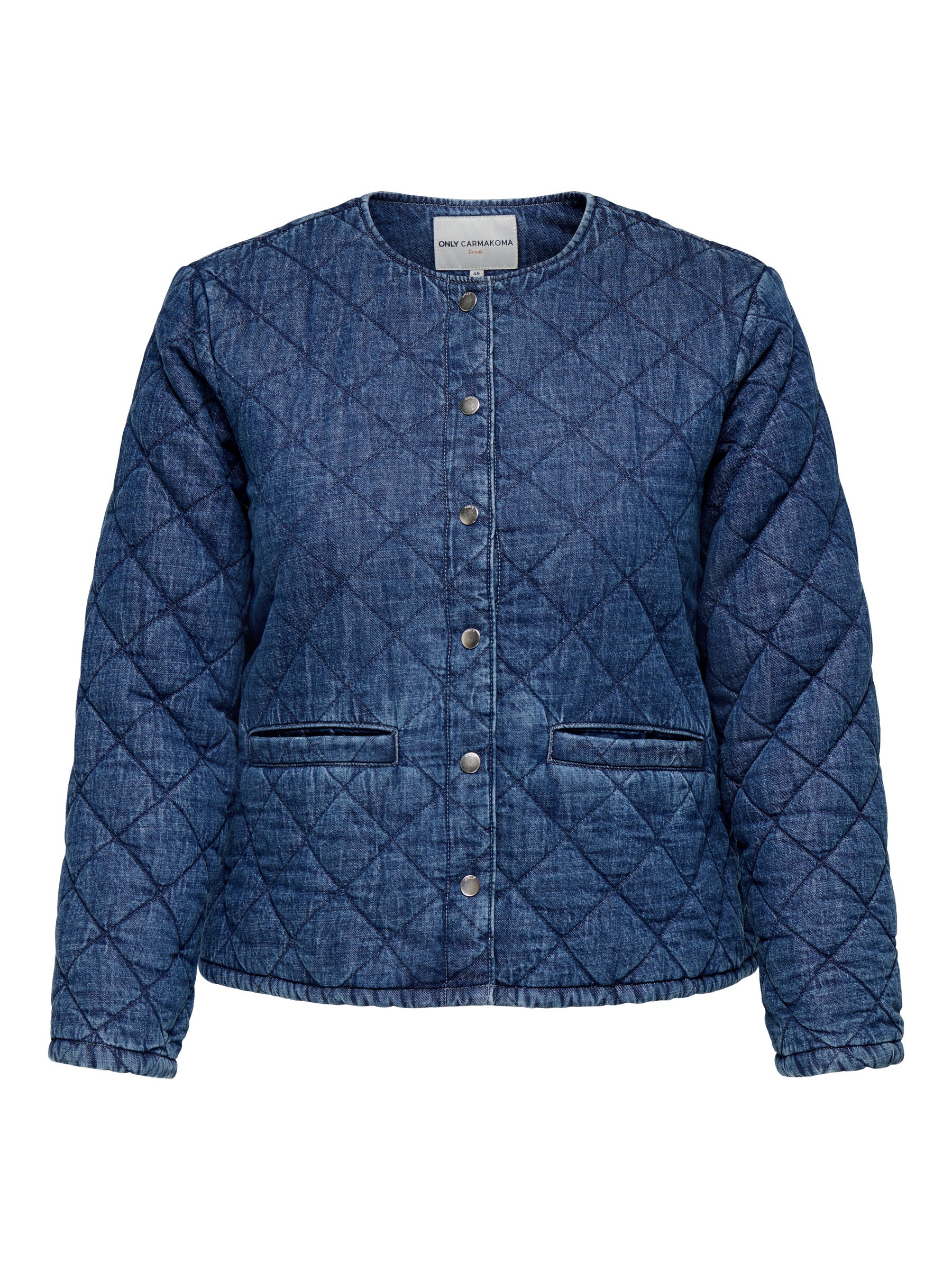 ONLY Carmakoma CARROSA L/S QUILT JACKET DENIM  | Medium Blue denim
