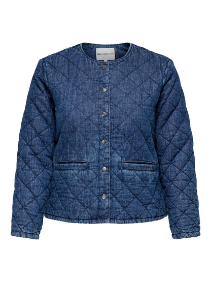 ONLY Carmakoma CARROSA L/S QUILT JACKET DENIM  | Medium Blue denim