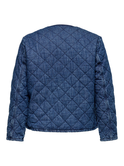 ONLY Carmakoma CARROSA L/S QUILT JACKET DENIM  | Medium Blue denim