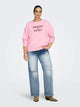 ONLY Carmakoma CARSILDA LS SLEEVE O-NECK  SWEAT JRS | Romance Rose W.SPICED APPLE ARTWORK