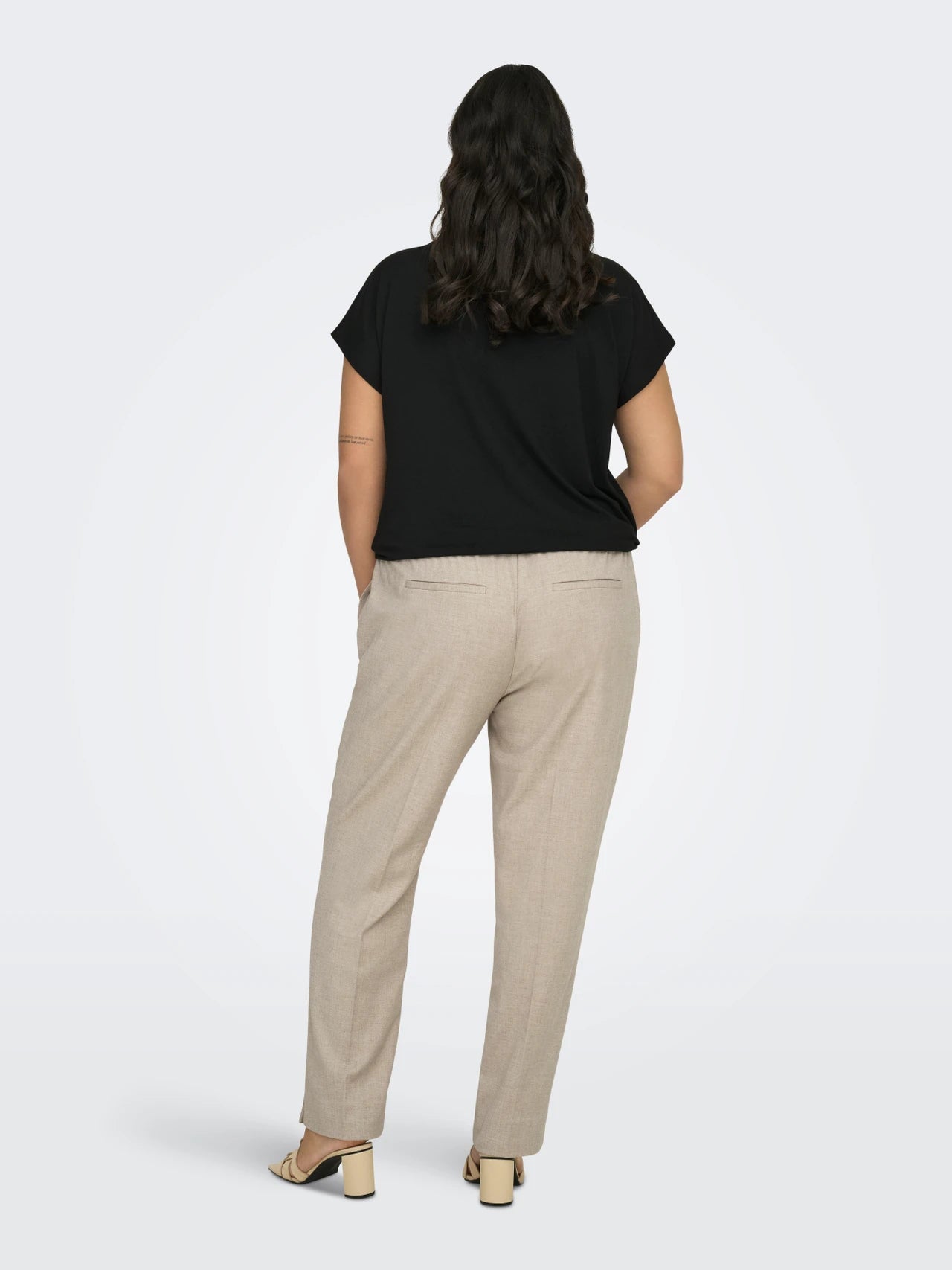 ONLY Carmakoma CARVERONICA-ELLY PANT | White Pepper Melange