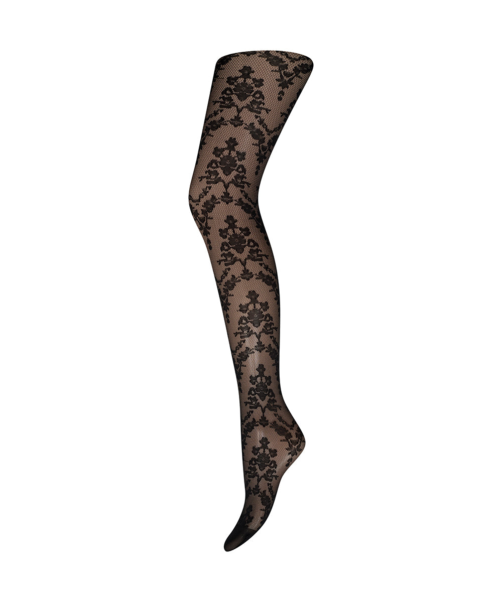 DECOY tights floral 30 den | Sort