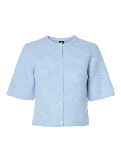 PIECES PCSILLY SS O-NECK KNIT CARDIGAN | Cashmere blue melange
