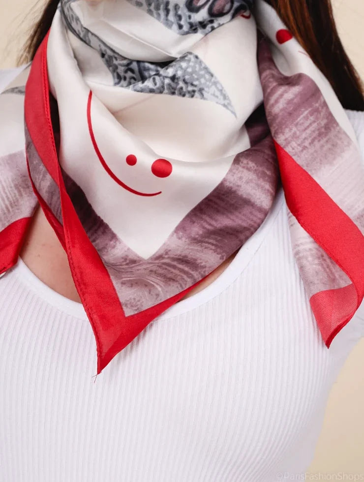 THREE M  rødt mix tørklæde | 2508