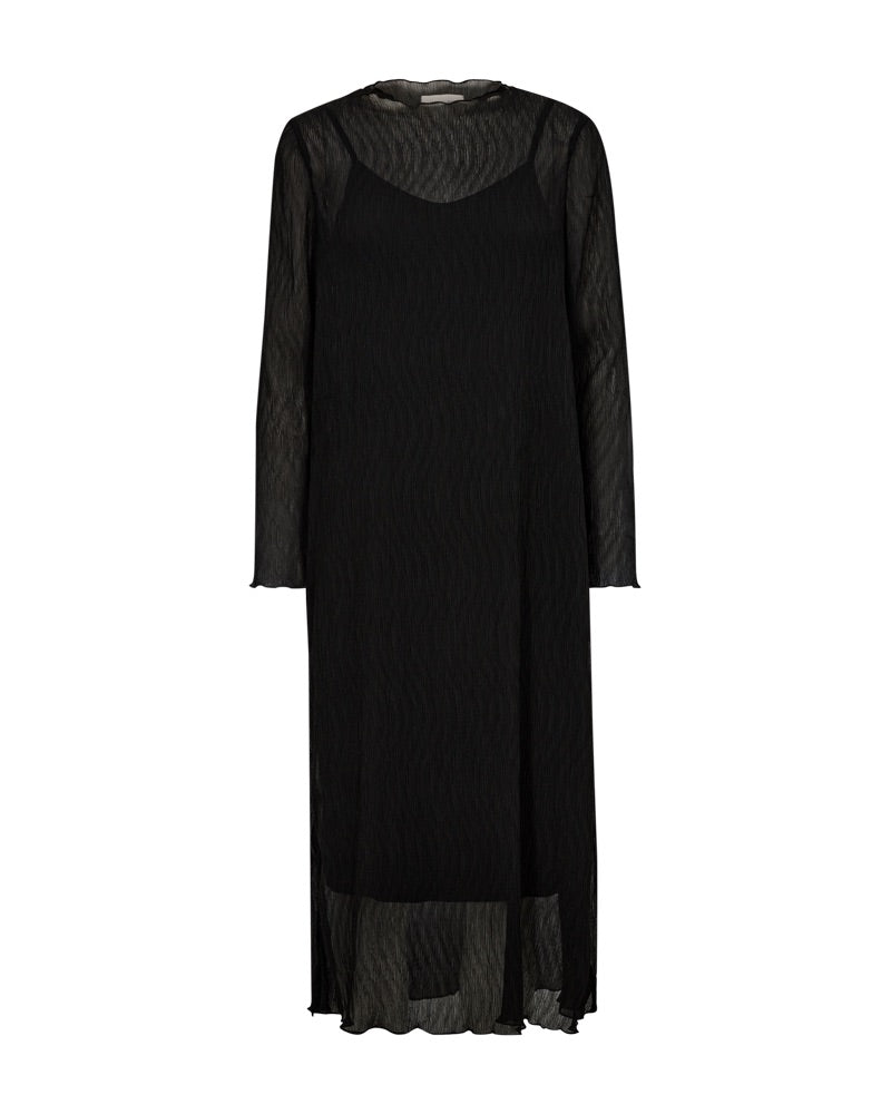 Freequent FQEDELYN-DRESS Black sort kjole lange ærmer underkjole