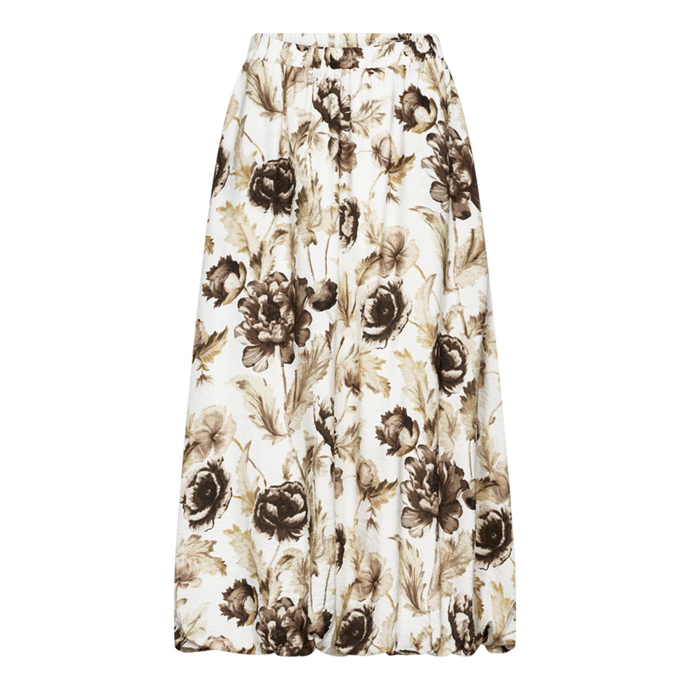 Freequent - FQMAISE-SKIRT - Brilliant White w. Coffee Bean