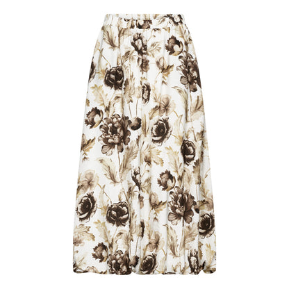Freequent - FQMAISE-SKIRT - Brilliant White w. Coffee Bean
