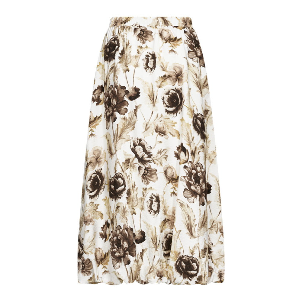 Freequent - FQMAISE-SKIRT - Brilliant White w. Coffee Bean