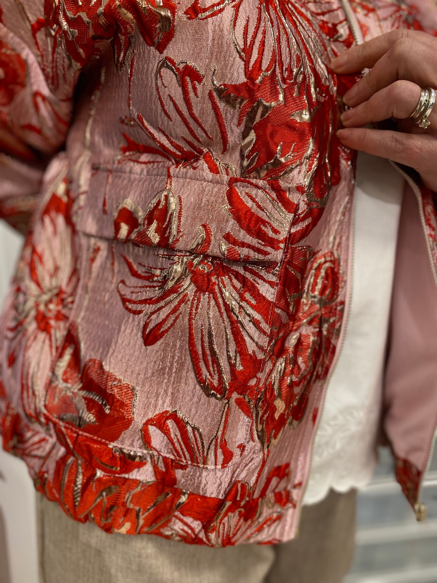Bomberjacke | Rot/Gold