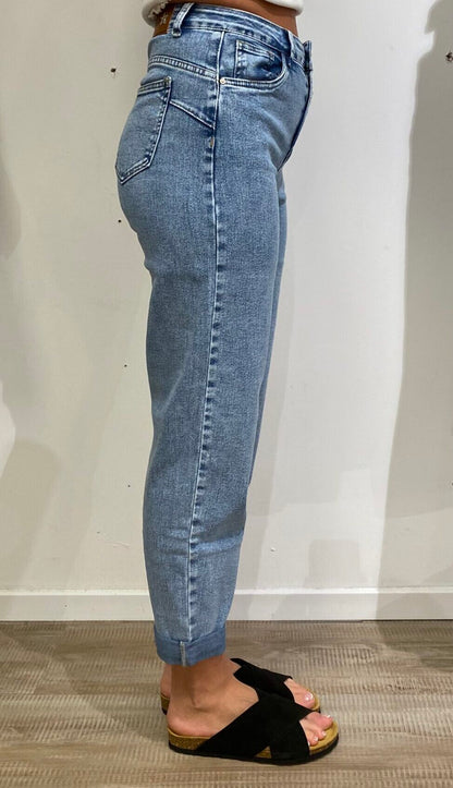Karostar lys denim mom jeans  | KNM 203