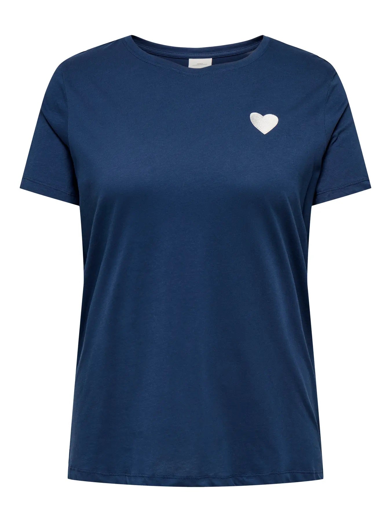 ONLY Carmakoma CARNINNA LIFE S/S O-NECK REG TEE JRS BS | Naval Academy HEART EMBROIDERY