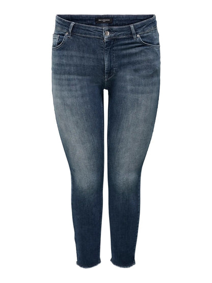blå sorte jeans ONLY Carmakoma CARWILLY jeans Blue Black Denim