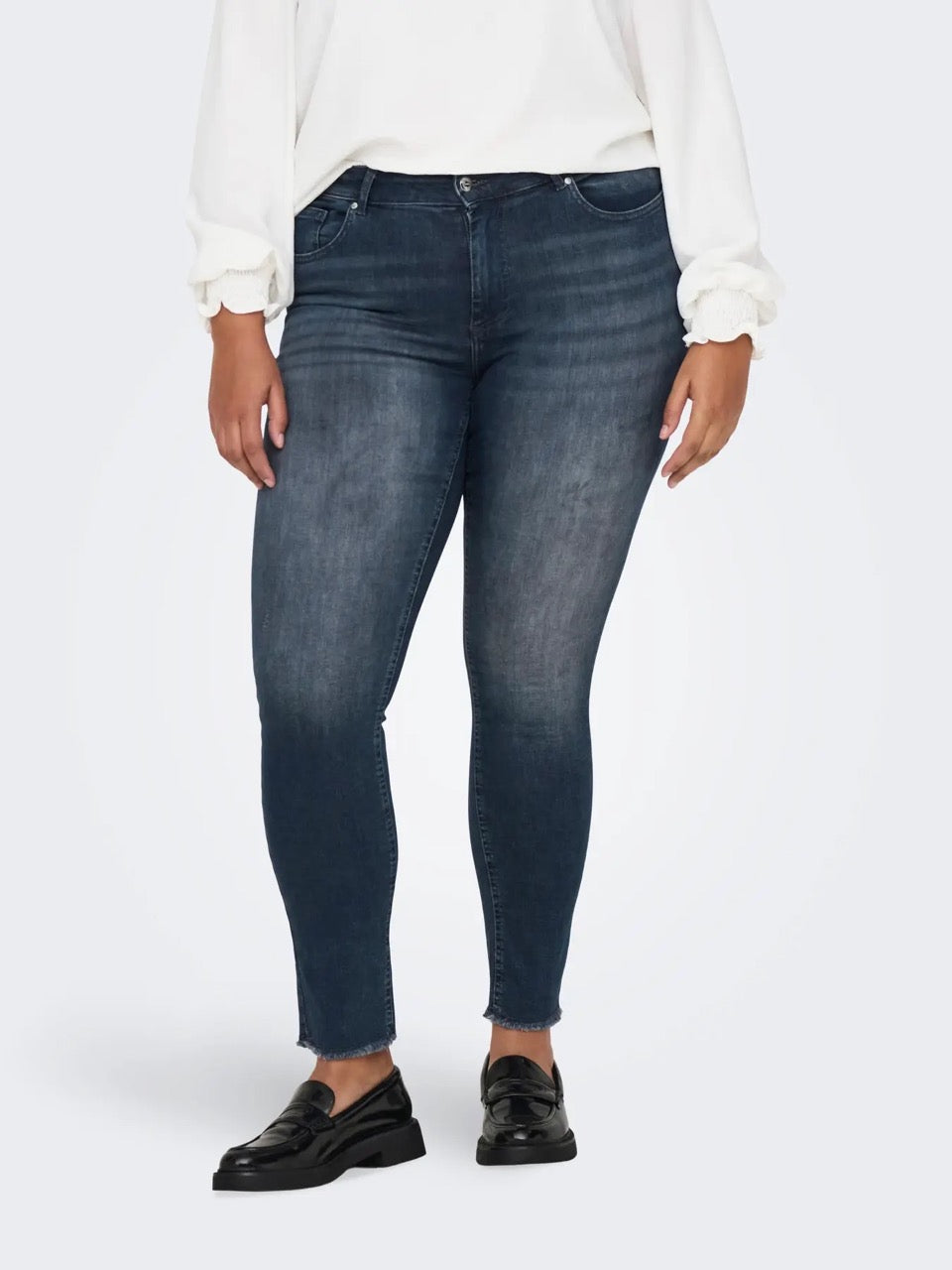 blå sorte jeans ONLY Carmakoma CARWILLY jeans Blue Black Denim