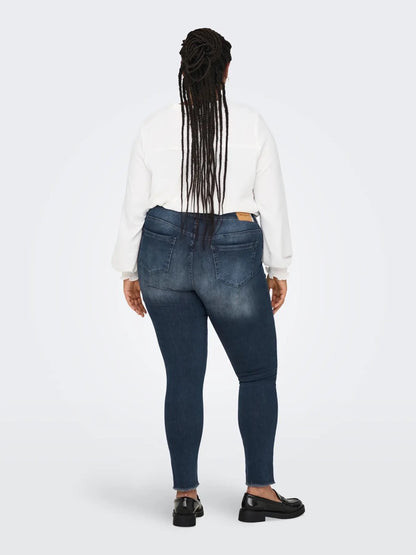 blå sorte jeans ONLY Carmakoma CARWILLY jeans Blue Black Denim