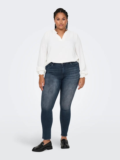 blå sorte jeans ONLY Carmakoma CARWILLY jeans Blue Black Denim