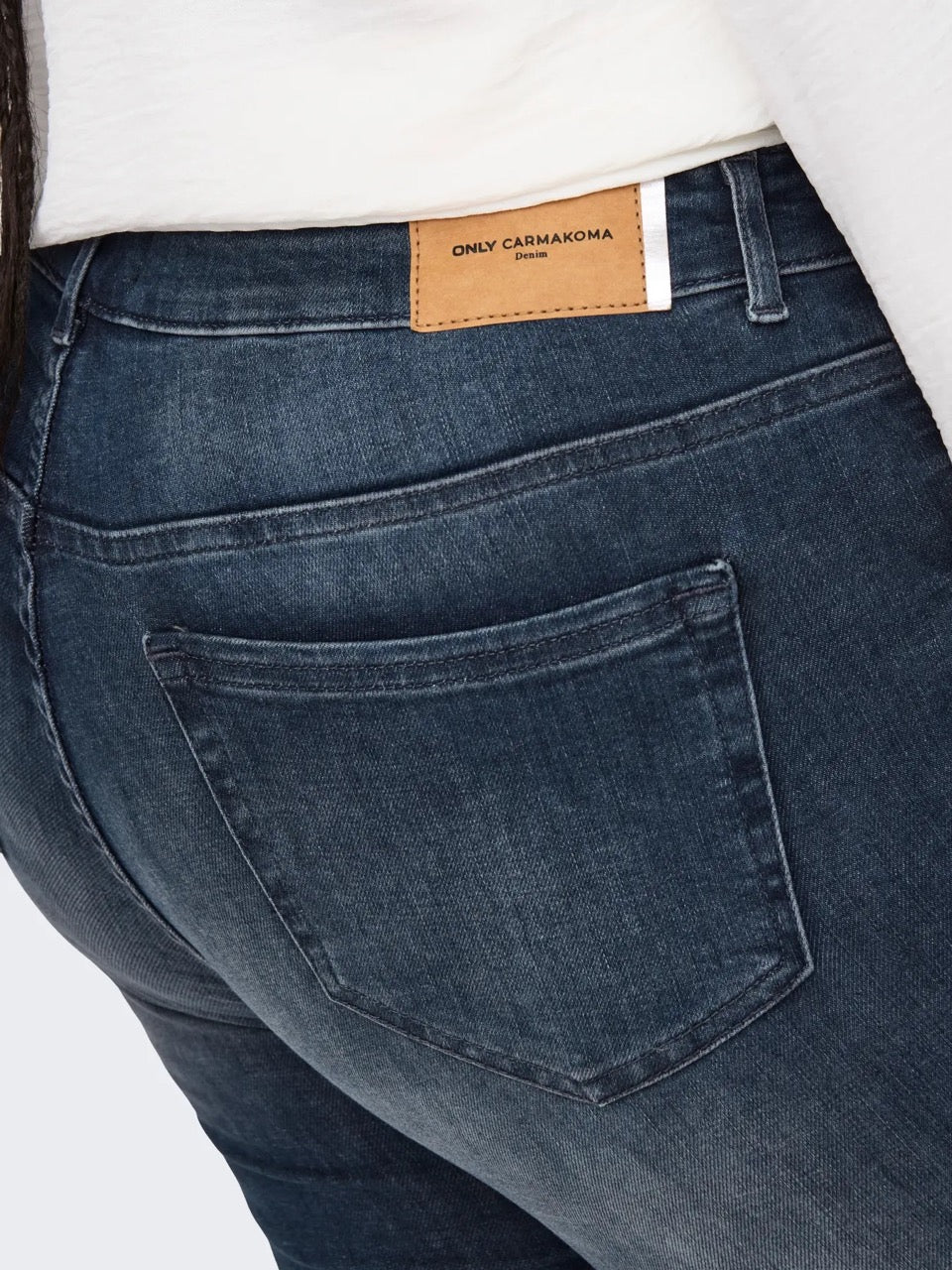 blå sorte jeans ONLY Carmakoma CARWILLY jeans Blue Black Denim