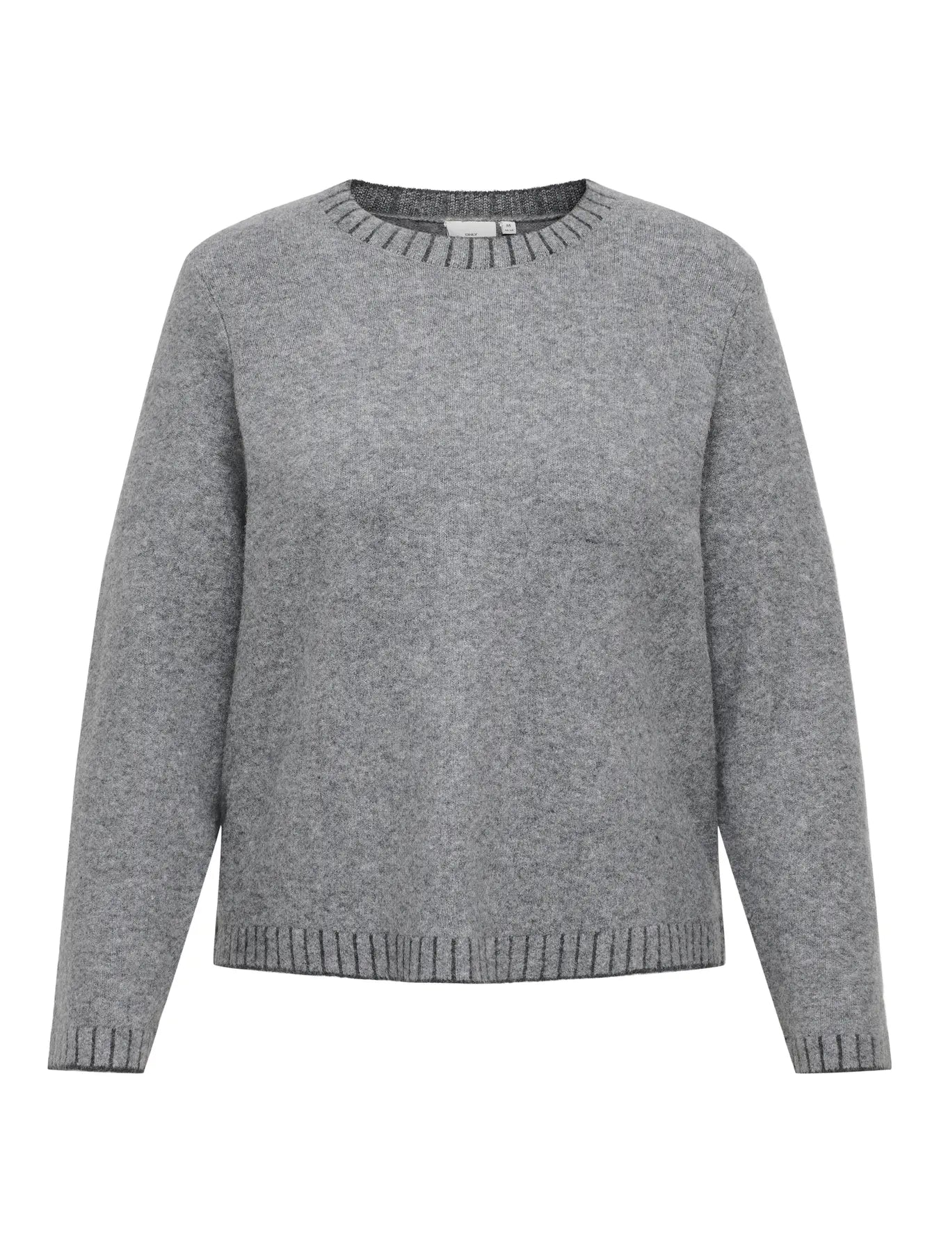 grå strik med ribkanter ONLY Carmakoma CARFINA Knit Grey