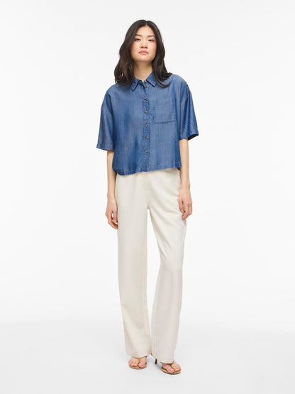 Vila - Vitevira - Shirt - Medium Blue Denim