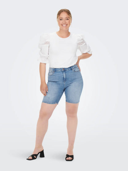 ONLY CARLAOLA REG DEST DNM SHORTS - Hellblauer Denim