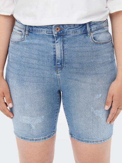 ONLY CARLAOLA REG DEST DNM SHORTS - Hellblauer Denim