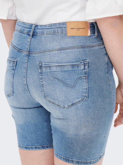 ONLY CARLAOLA REG DEST DNM SHORTS - Hellblauer Denim