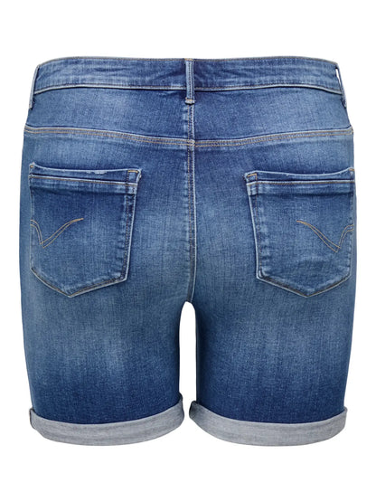 ONLY CARLAOLA REG DEST DNM SHORTS - Medium Blue Denim