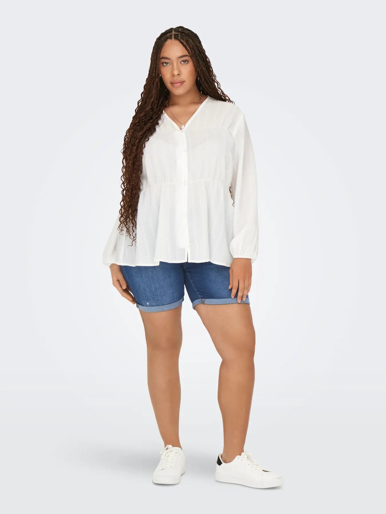 ONLY CARLAOLA REG DEST DNM SHORTS - Medium Blue Denim