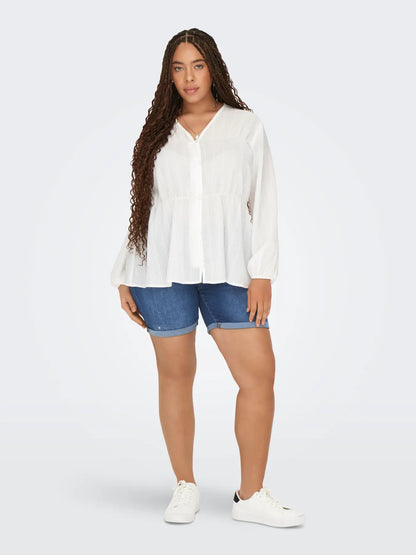 ONLY CARLAOLA REG DEST DNM SHORTS - Medium Blue Denim