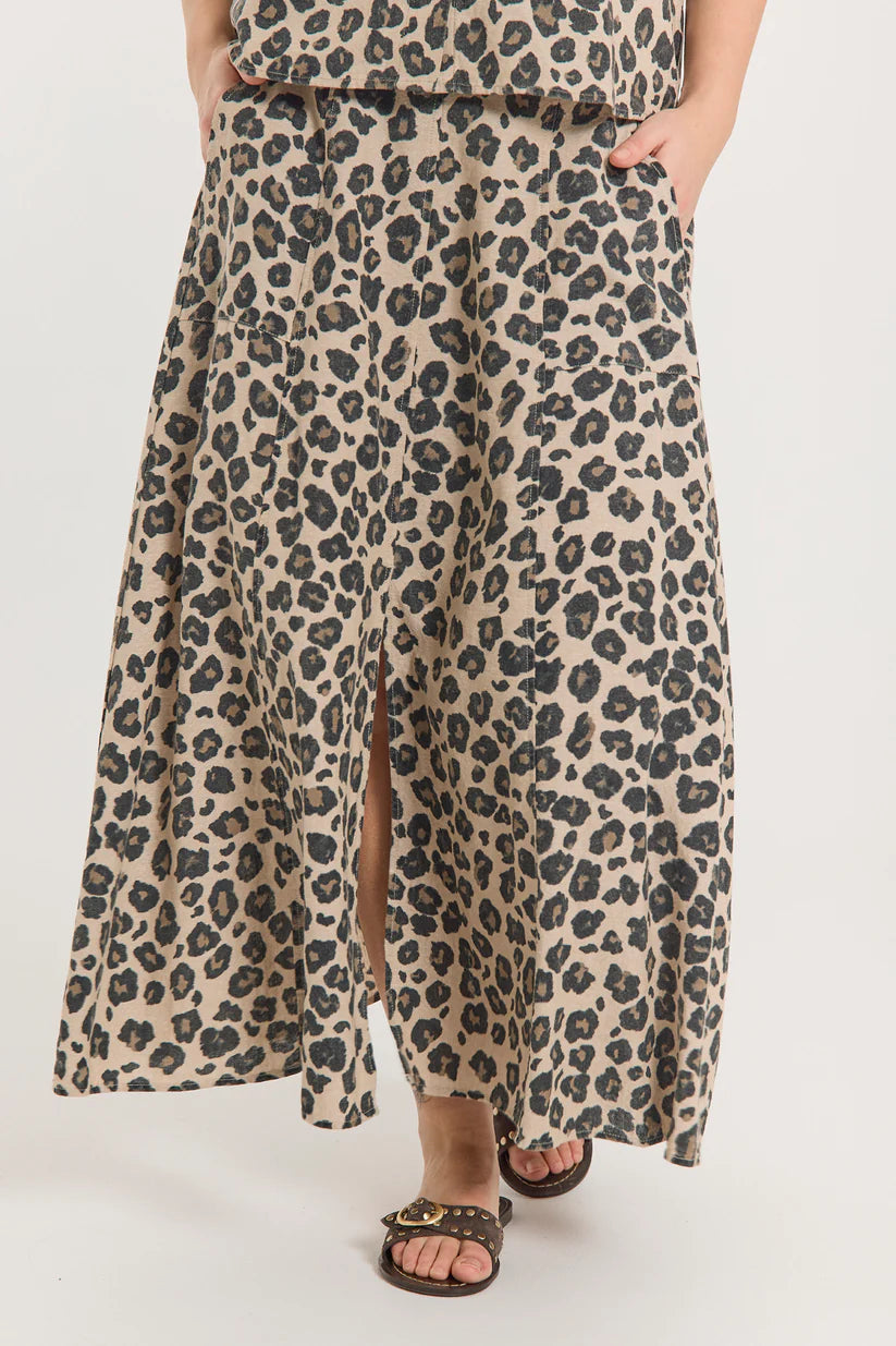 Freequent FQLAVISCO-SKIRT | Sand Melange w. Black