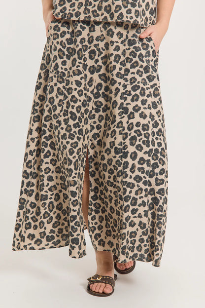 Freequent FQLAVISCO-SKIRT | Sand Melange w. Black