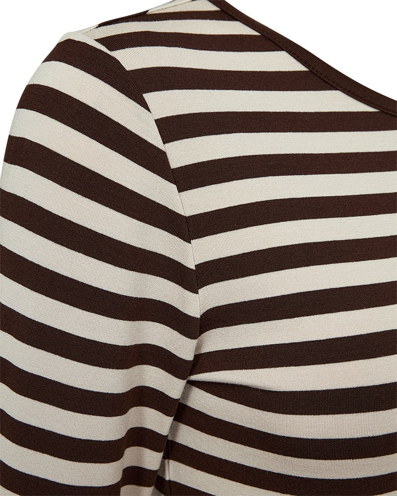 Freequent FQLIANA-TEE Bluse | Coffee Bean m. Moonbeam