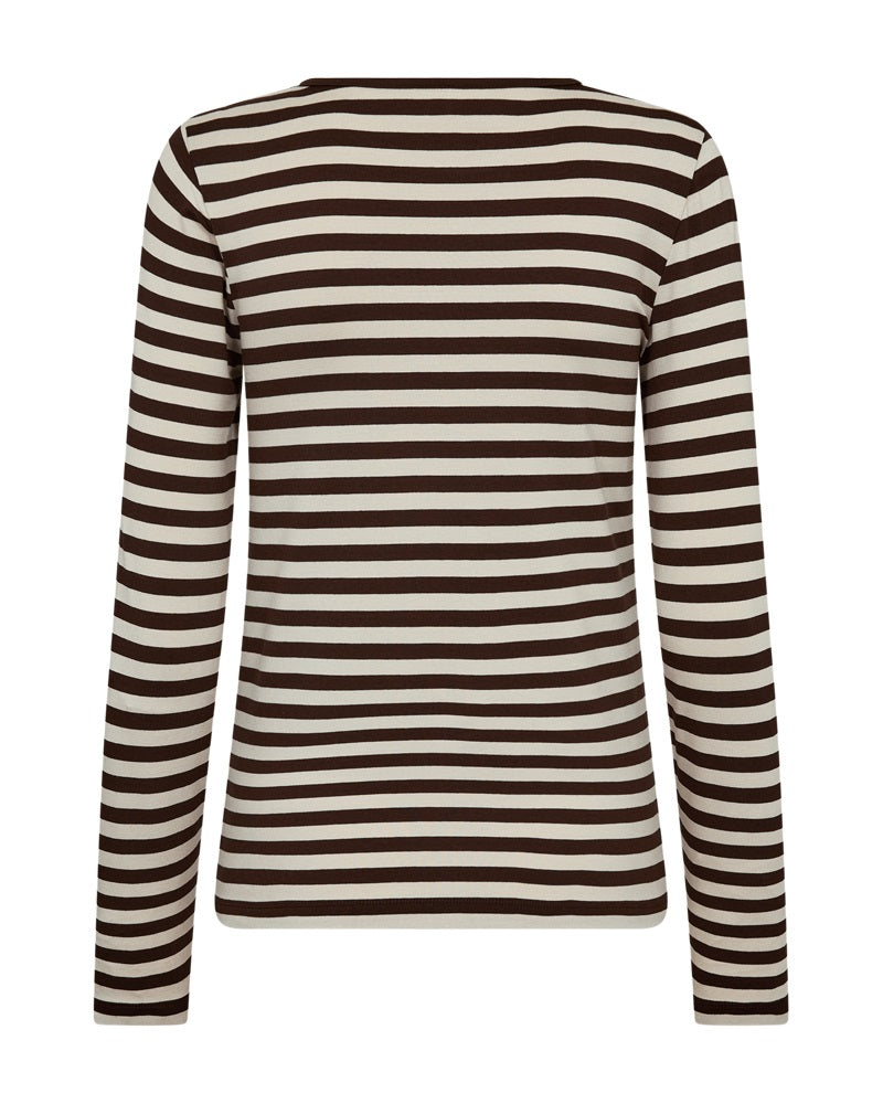 Freequent FQLIANA-TEE Bluse | Coffee Bean m. Moonbeam