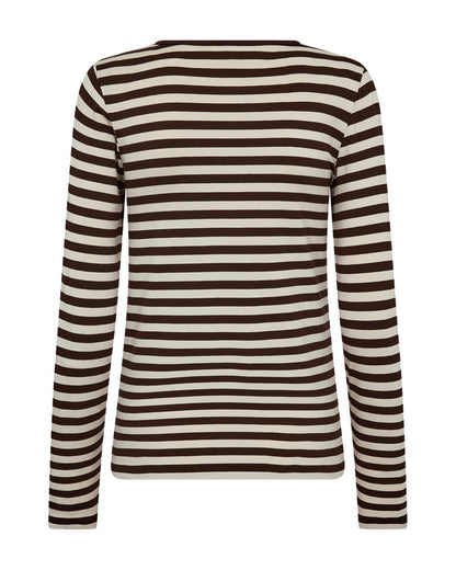 Freequent FQLIANA-TEE Bluse | Coffee Bean m. Moonbeam