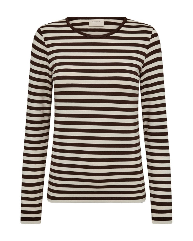 Freequent FQLIANA-TEE Bluse | Coffee Bean m. Moonbeam