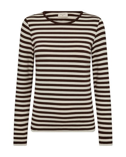 Freequent FQLIANA-TEE Bluse | Coffee Bean m. Moonbeam