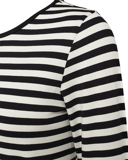 Freequent FQLIANA-TEE Bluse | Black w. Star Off-white