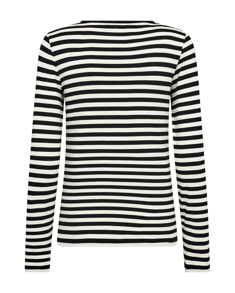 Freequent FQLIANA-TEE Bluse | Black w. Star Off-white