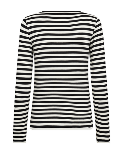 Freequent FQLIANA-TEE Bluse | Black w. Star Off-white