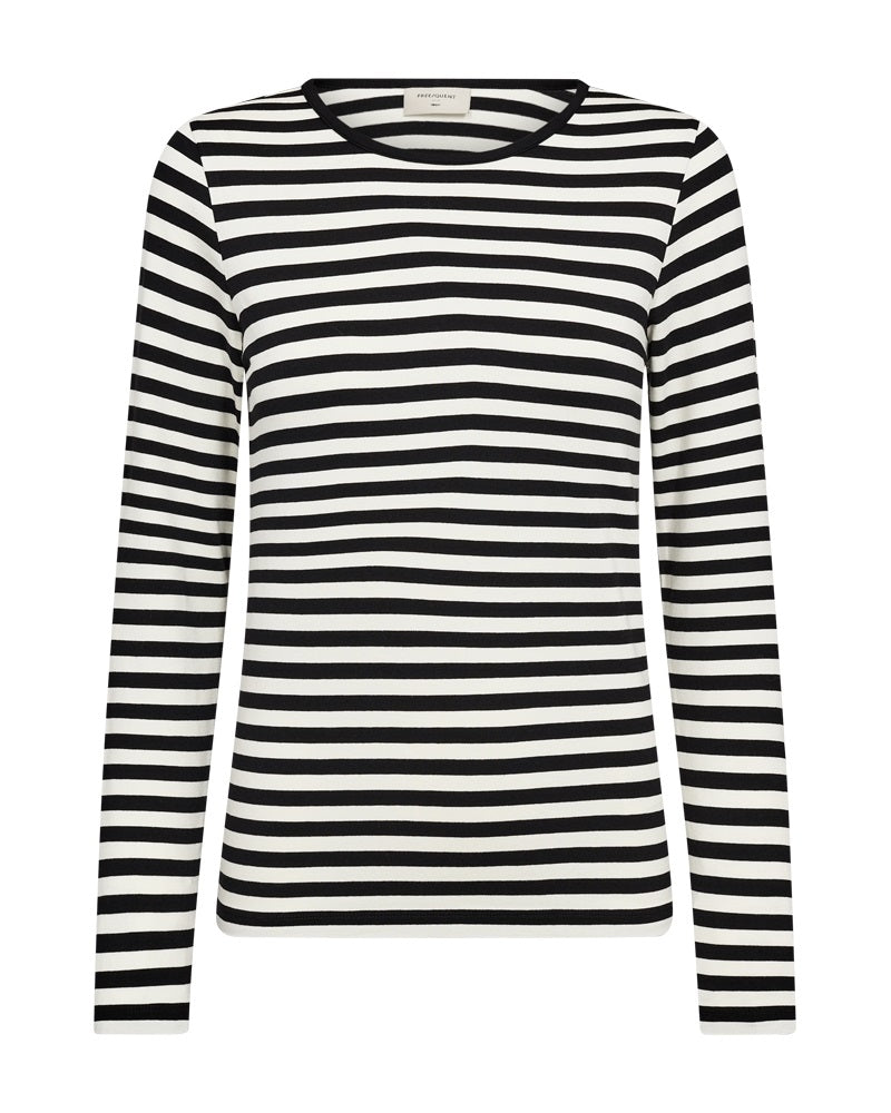 Freequent FQLIANA-TEE Bluse | Black w. Star Off-white